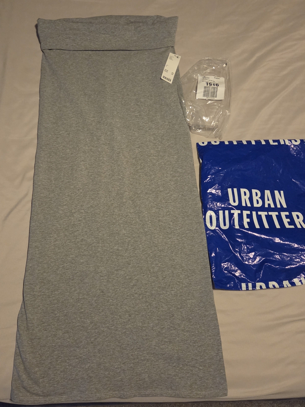 Urban Outfitters Gray Fold-Over Maxi Skirt
